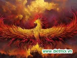 Chim phượng hoàng lửa được vẽ cách điệu đẹp mê hồn